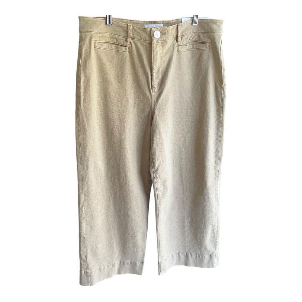 NWT LOFT Khaki High Waist Wide Leg Cropped Jeans Size 30